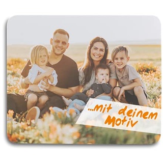 Mousepad mit eigenen Fotos, Texten und Logos Personalisieren - ca. 23 x 19 cm - Rutschfestes, Flexibles Gummipad mit Stoff-Oberfläche