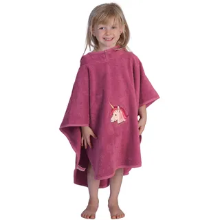Wörner Badeponcho WÖRNER "Einhorn Poncho", light mauve, Baumwolle, Hausmäntel, maschinenwaschbar, trocknergeeignet