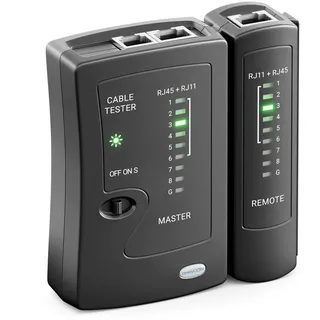 deleyCON deleyCON Netzwerk Kabeltester RJ11 RJ12 RJ45 ISDN LAN Netzwerkkabel Netzwerk-Adapter