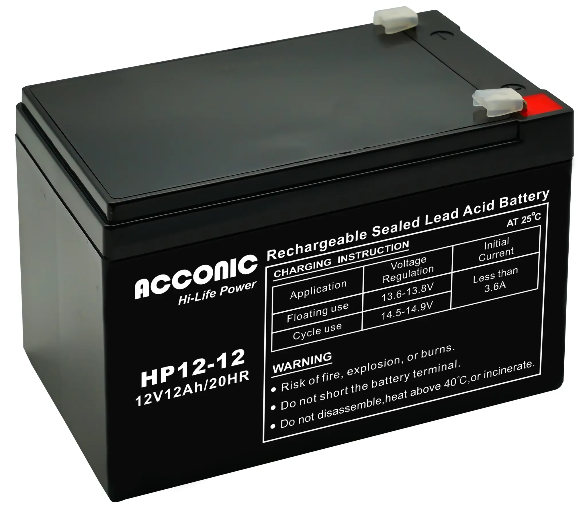 Acconic HP12-12 Hi-Life Power AGM 12V 12Ah USV-Batterie