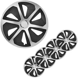Pro Plus Roco Radblenden Set, 4 Stück, 16 zoll, silber/schwarz
