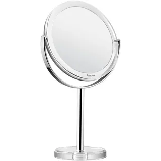 Auxmir Kosmetikspiegel Doppelseitiger Schminkspiegel mit 1X/10X Vergrößerung, Tischspiegel Stehend 360° Schwenkbar, Abnehmbarer Rasierspiegel für Schminken Makeup Gesichtspflege und Reisen