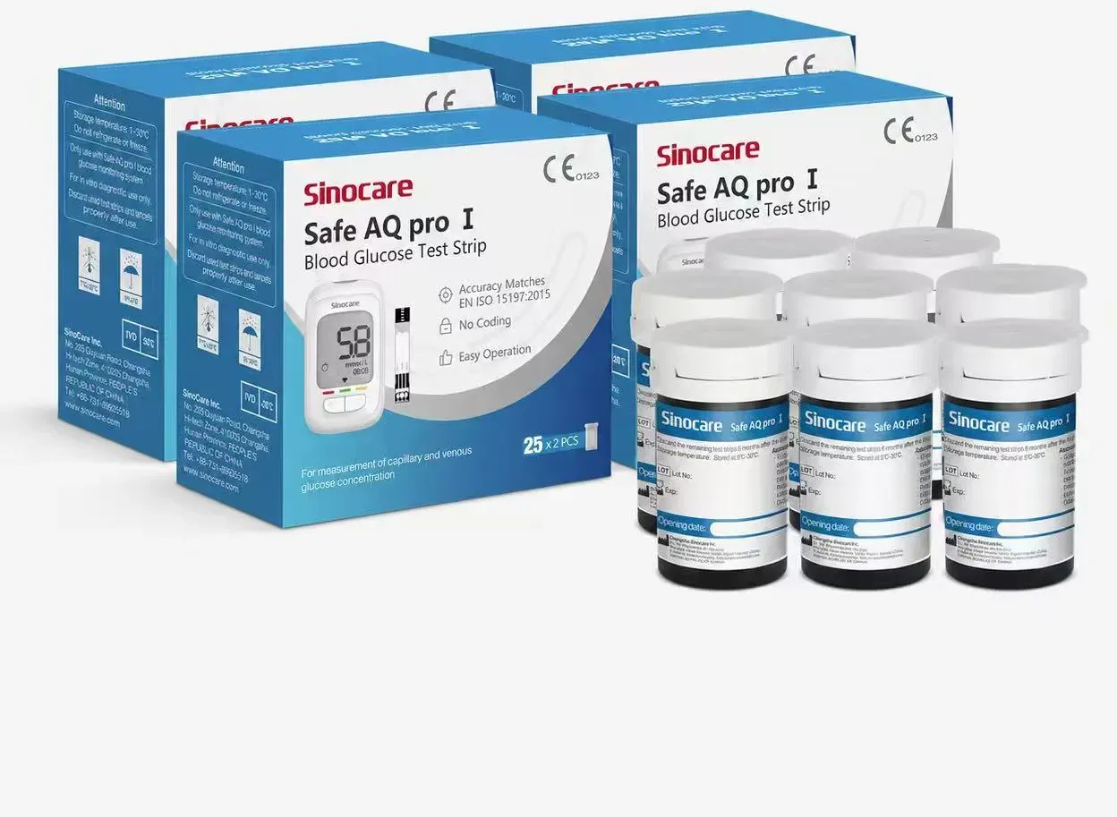 [200pcs] Sinocare Blutzuckermessgerät Glukoseteststreifen mit kostenlosen Lanzetten