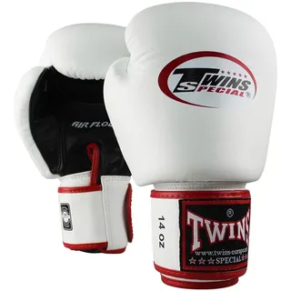 Twins Special Boxhandschuhe, Leder, AIR, weiß-schwarz Größe 12 Oz