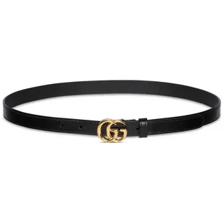 GUCCI Ledergürtel GG Marmont Thin Leather Belt schwarz
