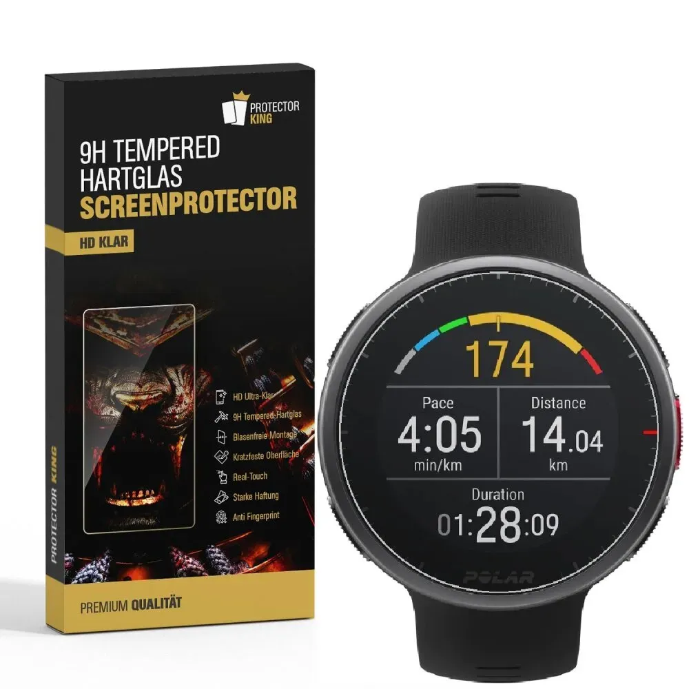 2x 9H Hartglas für Polar Vantage V2 Smart Watch Displayschutz Panzerfolie Schutzglas KLAR Panzerglas Schutzfolie