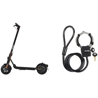Segway-Ninebot F2 PRO D, E Scooter mit Straßenzulassung für Erwachsene & Master Lock Kabelschloss mit Schlüssel, 1 m, Ideal für Scooter Roller, Fahrrad, Kinderwagen, Sportausrüstung