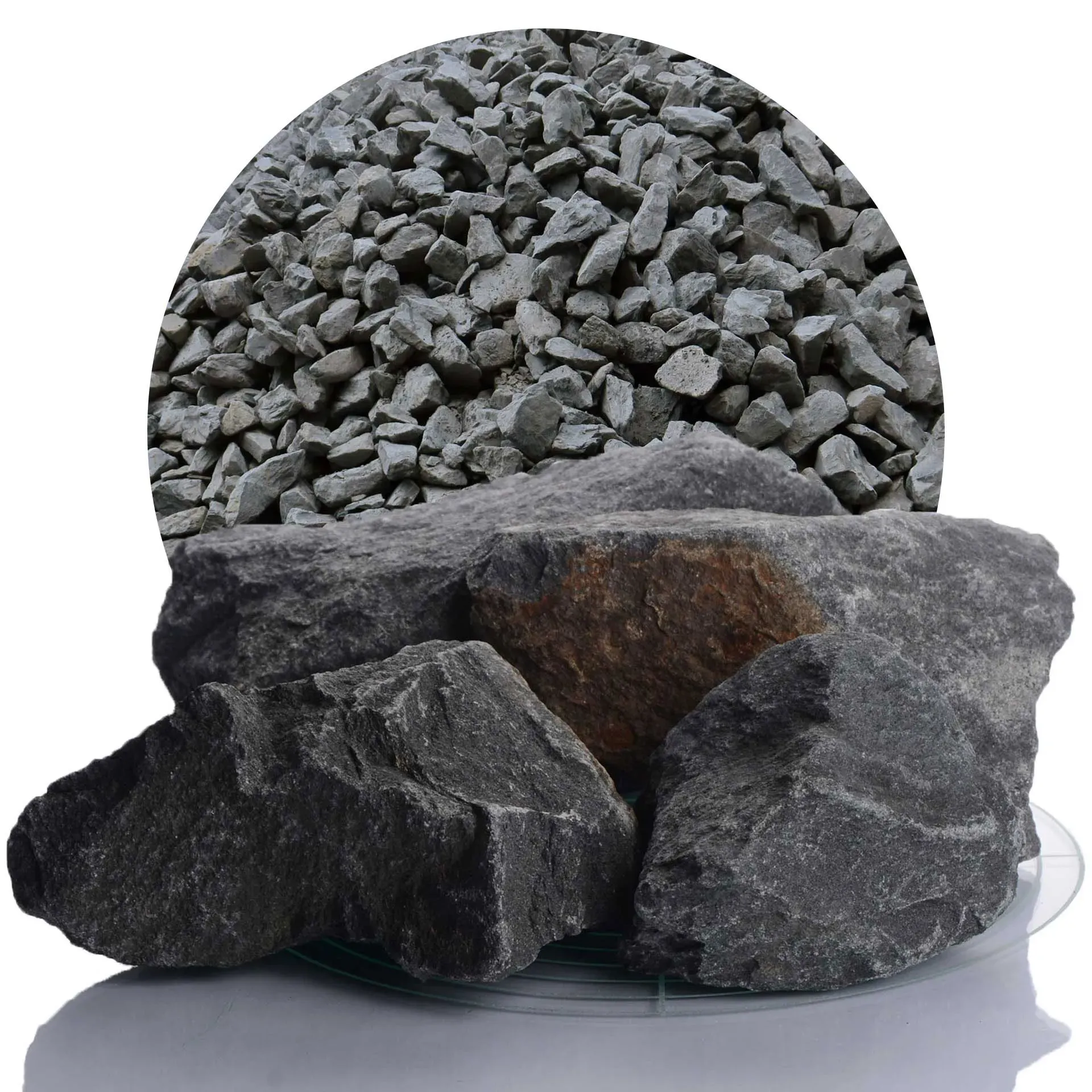 Grauwacke Gabionensteine anthrazit 60-150 mm - 25 kg Sack