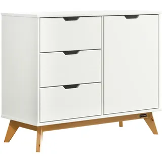 CASARIA Sideboard Borneo Weiß/Natur Kiefer 96x40x79cm FSC® zertifiziert