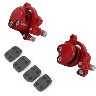 Minimoto Scheibenbremssattel Hinten, Chinesischer Mini-Moto-Scooter, Dirt-Pocket-Bike, Kinder-Quad, ATV, Rote Vorderseite, mit Paar Ersatzbelägen, Passend für Kinder 43 Cc, 47