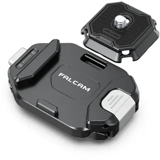 FALCAM F38 Kamera Clip V2 mit Platte Schnellwechselsystem, Kamera Gurt Halterung Rucksack mit 1/4" bis 3/8" Schraubgewinde, Arca-Swiss-kompatibel, Universal-Montagebasisadapter für Schultergurt