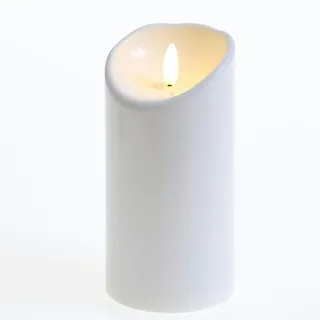 MARELIDA LED Kerze für Außen Terrasse Balkon Garten 3D Flamme - Kunststoff - flackernde Flamme - H: 15cm