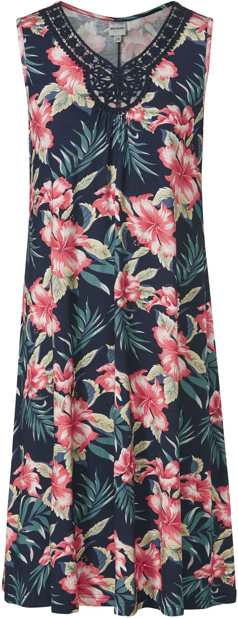 Viskose-Mix-Kleid, Druck marine, 48