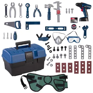 Playtastic Werkzeugkoffer für Kinder, inkl. Werkzeugkasten und Bohrmaschine