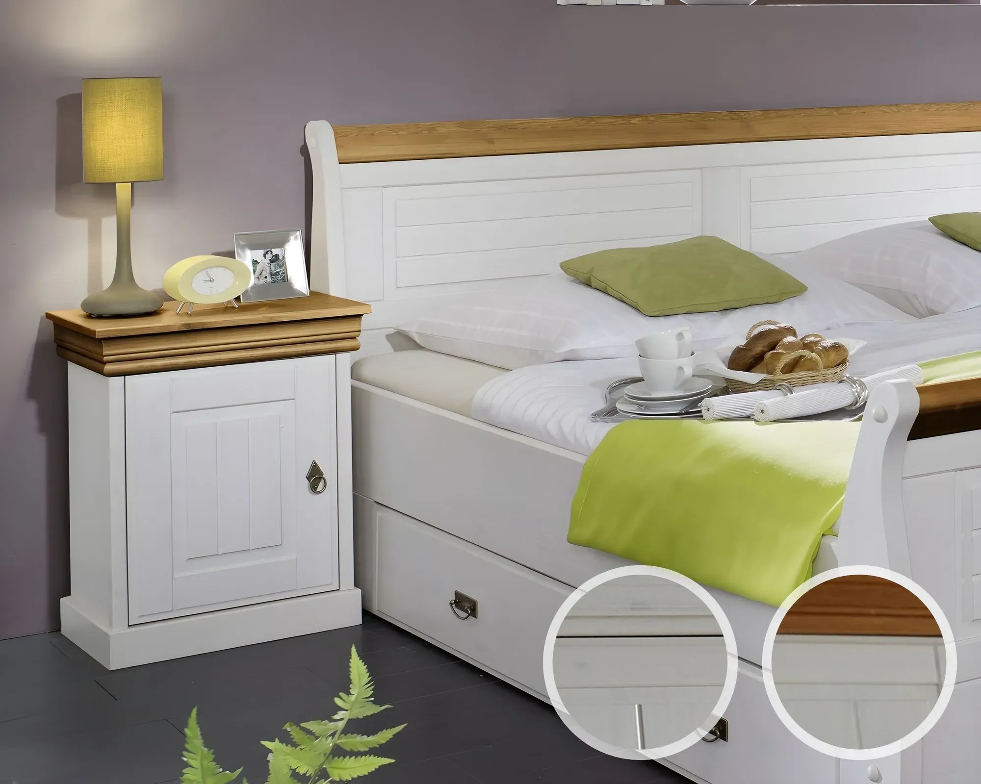 3S Frankenmöbel »Country« Massivholz Nachttisch SZ-0132 / Honigfarben / B 51 x H 64 x T 35 cm