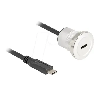 DeLock 88183 - USB 10 Gbps Type-C Einbaubuchse mit Kabelpeitsche Stecker 30 cm