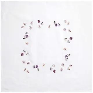 Rico Design Stickpackung Gezählter Kreuzstich, Tischdecke Stiefmütterchen, 90 x 90cm