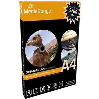 MediaRange CD/DVD BD-R Etiketten 250 Blatt 118 x 15