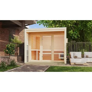 Karibu Gartensauna Saunahaus Angkor 3 Ohne Ofen inkl. 10-teiligem gratis Saunaset im Wert von 232,94 €