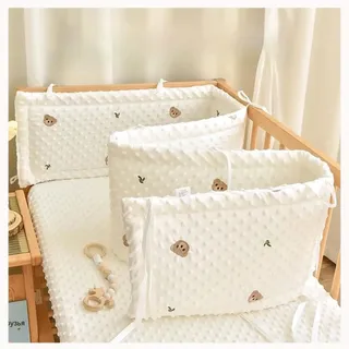 GAOZYUE ZIROXI Bettumrandung Kinderbett, Weich,Polyesterfaser Bettumrandung Baby, Umfassender Schutz Babybett Nestchen Bettumrandung für Die Sicherheit des Babys,140x28cm