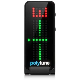 TC Electronic POLYTUNE CLIP BLACK Polyphoner Clip-Tuner mit True Strobe Tuning in Glänzendem Schwarz