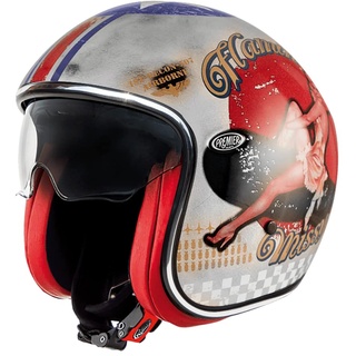 Premier Helmets Premier Offener Helm Vintage,PIN Up Old Style Silver,S