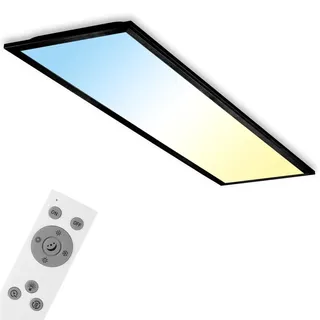 Briloner LED Panel dimmbar, Farbtemperatursteuerung, inkl. Fernbedienung, 24W, 2.600 Lumen, Weiß-Schwarz, 1000x250x60mm (LxBxH)