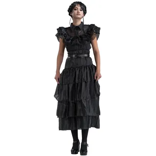 Chaks Wednesday für Damen | Ballkleid Rabenball Schwarz - Addams Family S