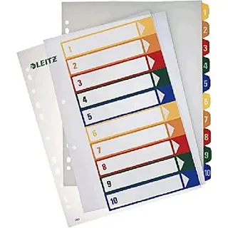 LEITZ Register PC-beschriftbare 1293-00-00, farbig,1-10, A4, 245mm,305mm