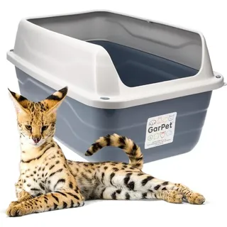 GarPet XXL Extra hohe Katzentoilette offene Katzenklo mit hohem Rand ohne Deckel große Katzentoilette offen Katzenklo hoher Rand