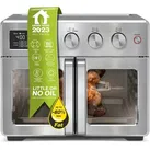 TurboTronic digitaler Heißluftofen - XXL 32 Liter mit Drehspieß 4in1 Mini Backofen & Power Heißluftfritteuse Airfryer silber