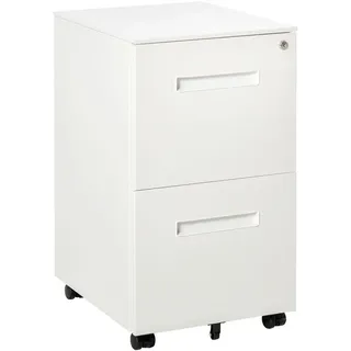 Vinsetto Rollcontainer Aktenschrank mit 2 Schubladen Abschließbarer Rollschrank