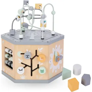 Mamabrum 7-in-1 Lernwürfel für Kinder – Motorikcenter Holzspielzeug