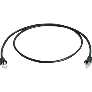 Telegärtner Patchkabel CAT 6a S/FTP 50.00 m Schwarz Flammwidrig, Halogenfrei, UL-zertifiziert 1 St.