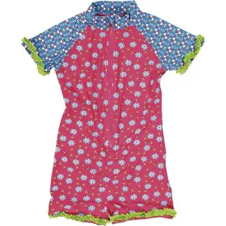 Playshoes UV-Schutz Einteiler Unisex Kinder Badeanzug Schwimmanzug Badebekleidung, Blumen, 74/80