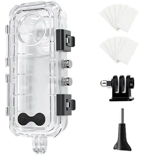 Wasserdichtes Gehäuse für Insta360 X5, 60 m wasserdichtes Tauchgehäuse aus gehärtetem Glas, mit Anti-Beschlag-Einsatz und Aufbewahrungstasche, für Unterwasserfotografie