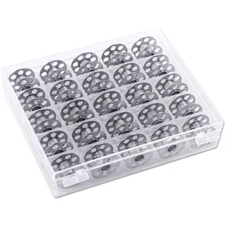 25 Spulen für Bernina in praktischer Box (CB-Greifer) Metallspulen