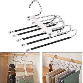 Weißer Mehrfach-Hosenbügel, 1-teiliger Hosenbügel, platzsparender Kleiderbügel, magischer Mehrfach-Kleiderbügel für den Schrank, multifunktionaler,