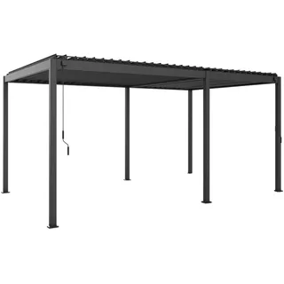MIRADOR Pergola Solid 3x5 m Stahl Anthrazit verstellbares Lamellendach - Schwarz