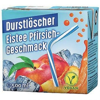 Durstlöscher Eistee Pfirsich 12 x 0,5 l Packungen Vegan