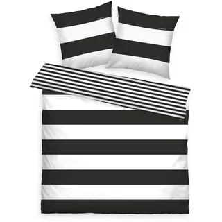 Tom Tailor Siena Renforcé schwarz 200 x 220 cm + 2 x 80 x 80 cm
