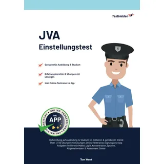 JVA Einstellungstest: Über 1.550 Eignungstest-Aufgaben mit Lösungen & App: Auswahlverfahren mittlerer & gehobener Dienst | Bewerbung, Assessment Center, Sporttest, Zahlen, Sprache, Wissen und mehr