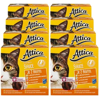 Attica Katzennahrung Multipack Sauce 8 x 100 g, 8er Pack
