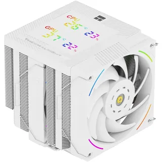 TR-Thermalright Phantom Spirit 120 Digital Snow CPU Kühler,Doppelturm mit 7 Wärmerohren,Dual PWM-Lüfter-2150U/min,Digital Display Board Top Cover, für AM5/AM4, Intel lga1851/1700/115x,Weiß
