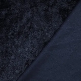 Alpenfleece mit einer glatten Seite Kuschelfleece - 0,5 m - Winterfleece - Breite 153 cm - 320g/m2 (Marine)