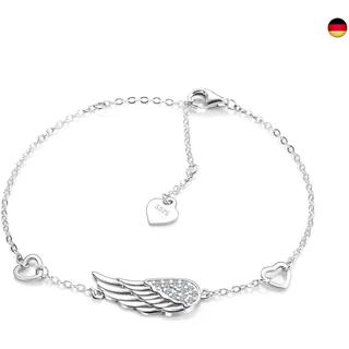 Engelsflügel Armband 925 Silber Damen für Mädchen Frauen Frau,Charms Zirkonia Gl