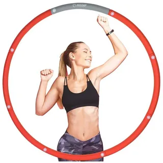 Fitleap Hula-Hoop-Reifen Fitness und Massage, Hula Hoop Reifen für Erwachsene und Kinder, 8 Se... rot