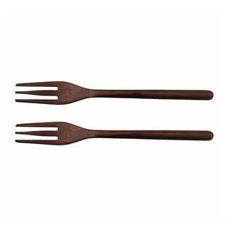 Asa Selection Holz Set mit 2 Gabeln Besteck aus Holz, Holzgabeln, Akazienholz, 15 cm
