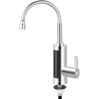 3KW Wasserhahn mit Durchlauferhitzer Küche mit LED Temperaturanzeige, 360° Durchlauferhitzer Wasserhahn Elektrischer Wasserhahn mit Durchlauferhitzer für Badezimmer Waschbecken Kleine Küche
