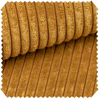 novely® PORTO - Polsterstoff in Breitcord-Optik - Ultraweicher Möbelstoff - Pflegeleichte Meterware 1 lfm | Farbe: 42 Orangegelb